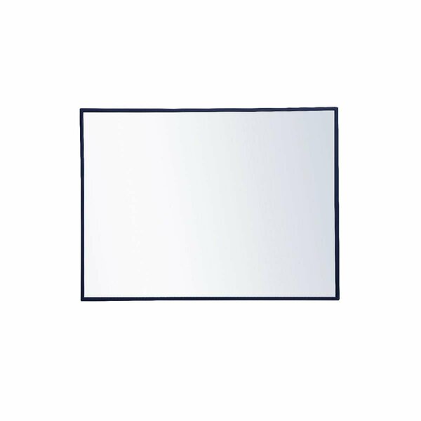 Elegant Decor 24 x 32 in. Metal Frame Rectangle Mirror, Blue MR4071BL